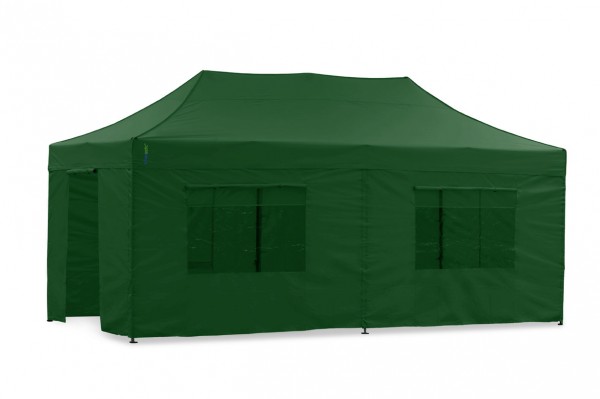 Faltzelt Seitenteil-Set 3x6m Grün - für Faltpavillon & Pavillon Polyester