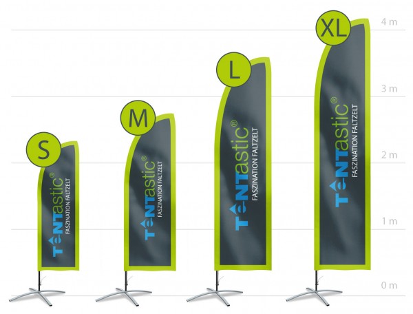 Tenastic Beachflag Space, Fahne in 4 Größen mit leuchtendem Digitaldruck, passend für Faltzelt und Faltpavillon