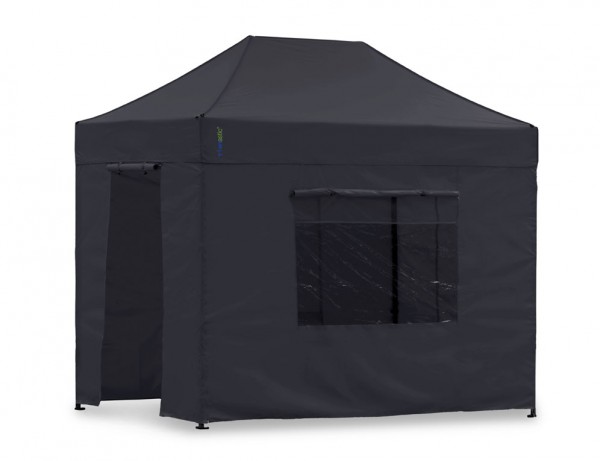 Seitenwand-Set Schwarz 2x3m für Tentastic Faltpavillon Polyester