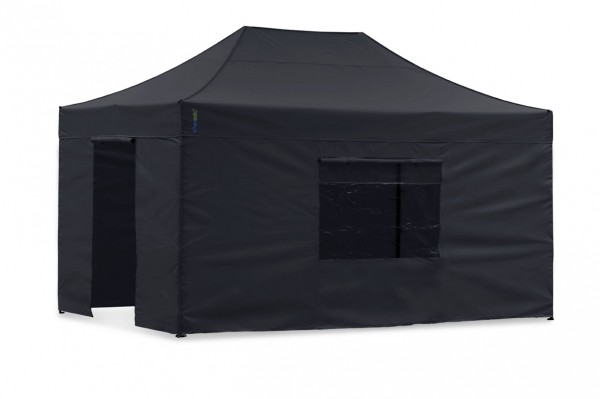 Seitenwand-Set Schwarz 4x6m für Tentastic Faltpavillon Polyester